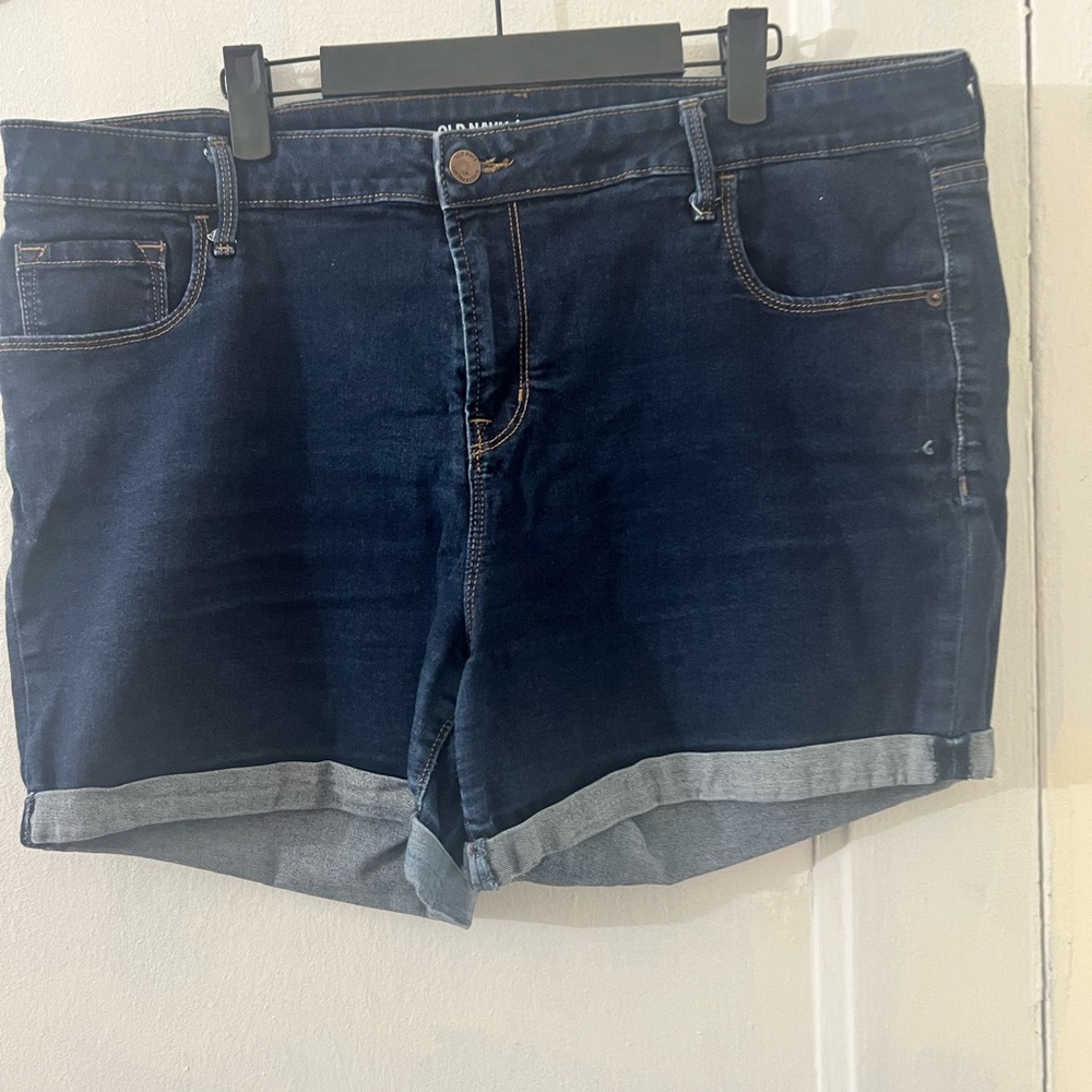 Old Navy Blue Jean Shorts Cuffed Hem Relaxed Fit